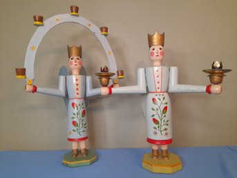 German Wooden  Candle Stick Holders #6