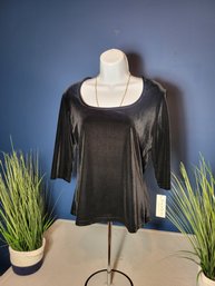 Jonden Black Velour Top With 3/4 Sleeves.  New With Tags. NWT