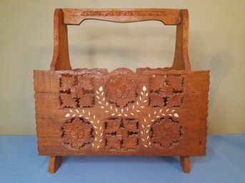 Hand Carved Magazine Holder