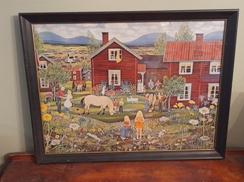 Framed Farmhouse Landscape Print