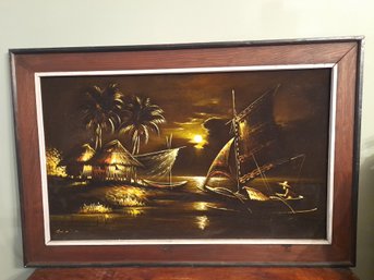 Signed Painting On Fabric- Olongapo City