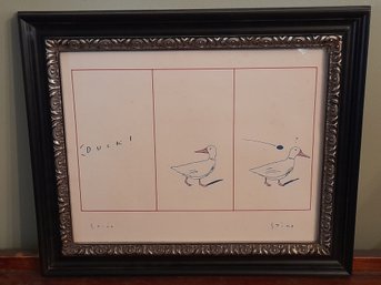 Pencil Signed Print Of A Duck