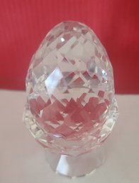 Beautiful Crystal Egg On Stand Approx.3' Tall With Stand