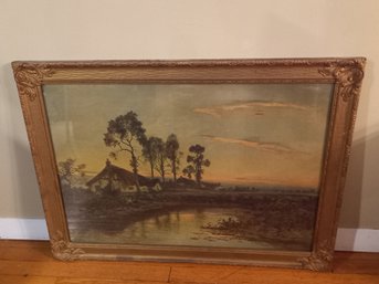 Emmerson Signed Cottage By The Lake Framed Art