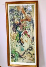 Pang, Tseng-Ying Abstract Titled 'Moonlight In The Mist' Signed And Seal Marked Lithograph
