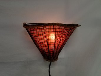 Small Antique Wall Sconce Light Fabric Shade