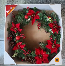 Festive Pre Lit Christmas Wreath