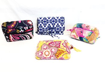 Retired Vintage Vera Bradley Cobalt& White  Trifold Wallet &  3 Makeup Bags