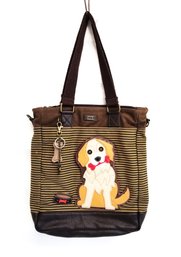 CHALA Golden Retriever Work Tote Canvas Crossbody Bag With Removable Shoulder Strap