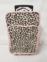 Lillian Vernon Leopard Print Carry-on Suitcase Rolling Luggage