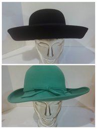 Green And Black Vintage Designer Hats