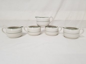 Five Vintage Buffalo China Ceramic Creamer Pitchers