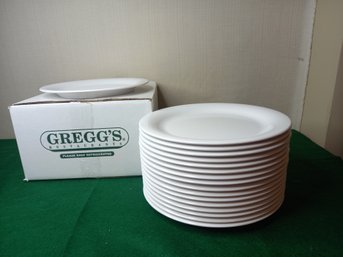 10.5' White Restaurant Dish Set Of 17