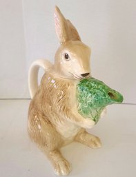 Whimsical Ceramic Bunny Pitcher - Yes We Are Talking Bunny Fetish!