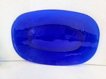 MCM, Cobalt Blue Large Oval Glass Plate