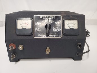 Vintage P.R. Mallory Filtered Rectifier Power Supply Model 6 RS 10 - Untested