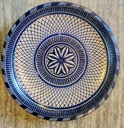 Vintage Blue And White Moraccan Pottery Platter