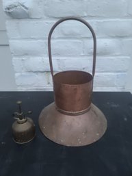 Copper Planter Paired With Vintage Brass Mister