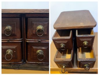 Rustic Antique Sewing? Chest With Original Hardware Four Drawers