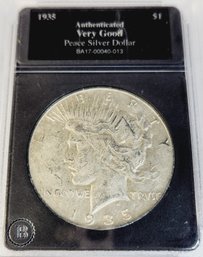 1935 Peace Silver Dollar In Slab Case