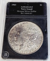 1903 Morgan Silver Dollar In Slab Case