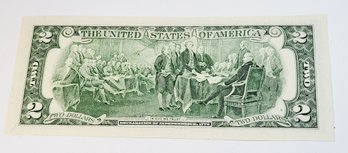 $2 Dollar Crisp Uncirculated Bill 1995 Series Federal Reserve Note