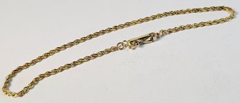 Beautiful 14k Yellow Gold Spiral Rope Chain Bracelet