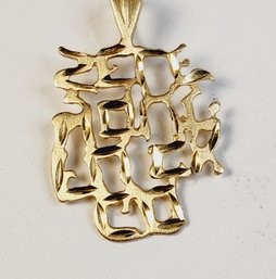 UNIQUE 14k Gold Sayings Pendant - It Reads 'Go F*** Your Self' Upside Down