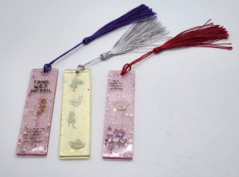 Lot Of 3 Handcrafted Bookmarks With Tassels