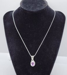 Bali, Kunzite Quartz Triplet Pendant Necklace In Sterling