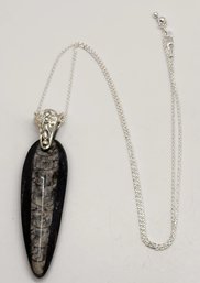 Orthoceras Pendant In Sterling With Adjustable Sterling Chain