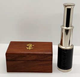 Handcrafted Fully Functional Telescope With Black Leather & Wooden Gift Box