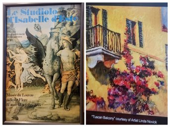 2 Framed French Prints From An Exhibition At The Louvre Of Isabelle Deste And The Tuscany