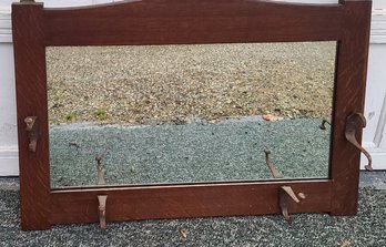 Vintage / Antique Wood Mirror And Coat Rack