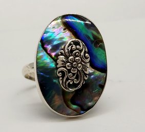 Abalone Shell Ring In Sterling Silver