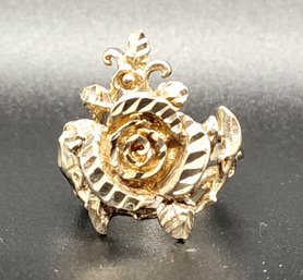 Ornate Sterling Silver Floral Ring