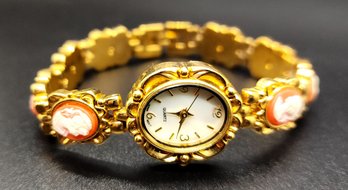 Vintage Cameo Watchin Gold Tone