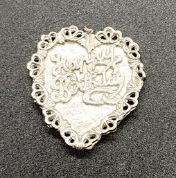 Vintage 1964 Happy Birthday Sterling Silver Pendant