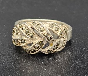 Vintage Marcasite Ring In Sterling