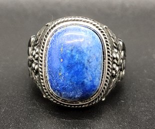 Lapis Lazuli Ring In Stainless Steel