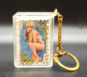 Vintage Risque Mini Nude Playing Cards Keychain