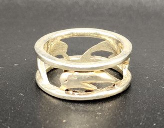 Sterling Silver Dolphin Band Ring