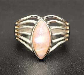 Vintage Mother Of Pearl Ring In Sterling Silver