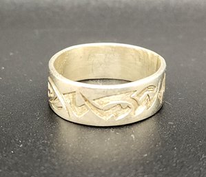 Interesting Mexico Sterling Silver Band Ring