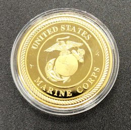 United States Marine Corps Challenge Coin In Case