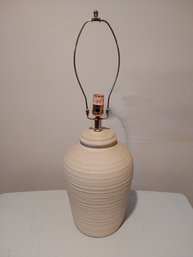 2 OF 2 TEXTURED CREAM COLOR CERAMIC LAMP