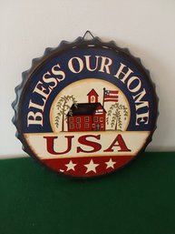 BLESS OUR HOME USA WALL HANGING