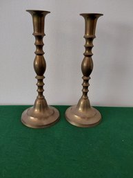 VINTAGE PAIR OF BRASS CANDLE HOLDERS