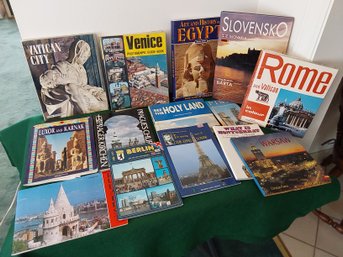 LARGE LOT OF VINTAGE TRAVEL BOOKS VATICAN CITY, ROME, VENICE, HOLY LAND AND MANY MORE