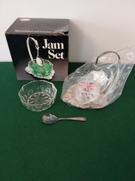 SILVER PLATED AND CRYSTAL JAM SET NEW IN BOX